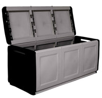 Baule contenitore multiuso Achse, Box portatutto, 100% Made in Italy, cm 138x53h57, colore Grigio