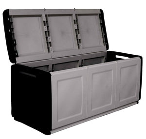 Baule contenitore multiuso Achse, Box portatutto, 100% Made in Italy, cm 138x53h57, colore Grigio