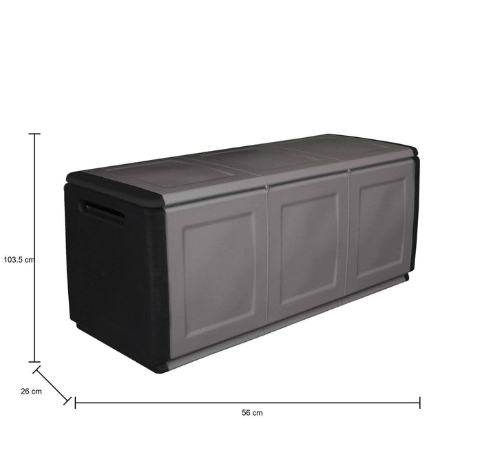 Baule contenitore multiuso Achse, Box portatutto, 100% Made in Italy, cm 138x53h57, colore Grigio