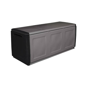 Baule contenitore multiuso Achse, Box portatutto, 100% Made in Italy, cm 138x53h57, colore Grigio