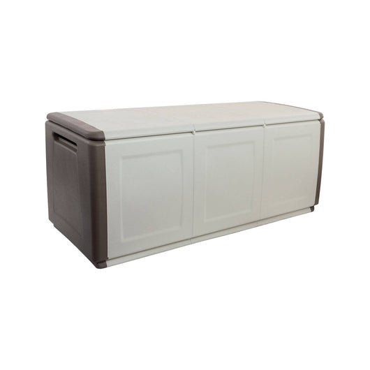 Baule contenitore multiuso Achse, Box portatutto, 100% Made in Italy, cm 138x53h57, colore Grigio chiaro