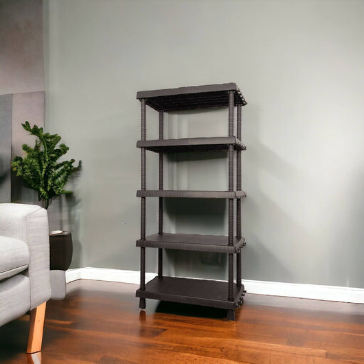 Scaffale a 4 ripiani in Goshenita, Scaffalatura multiuso per interno o esterno, 100% Made in Italy, cm 82x40h165, colore Antracite