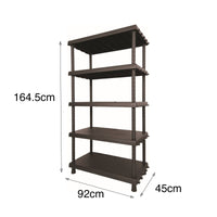 Scaffale a 4 ripiani in Goshenita, Scaffalatura multiuso per interno o esterno, 100% Made in Italy, cm 92x45h165, colore Antracite