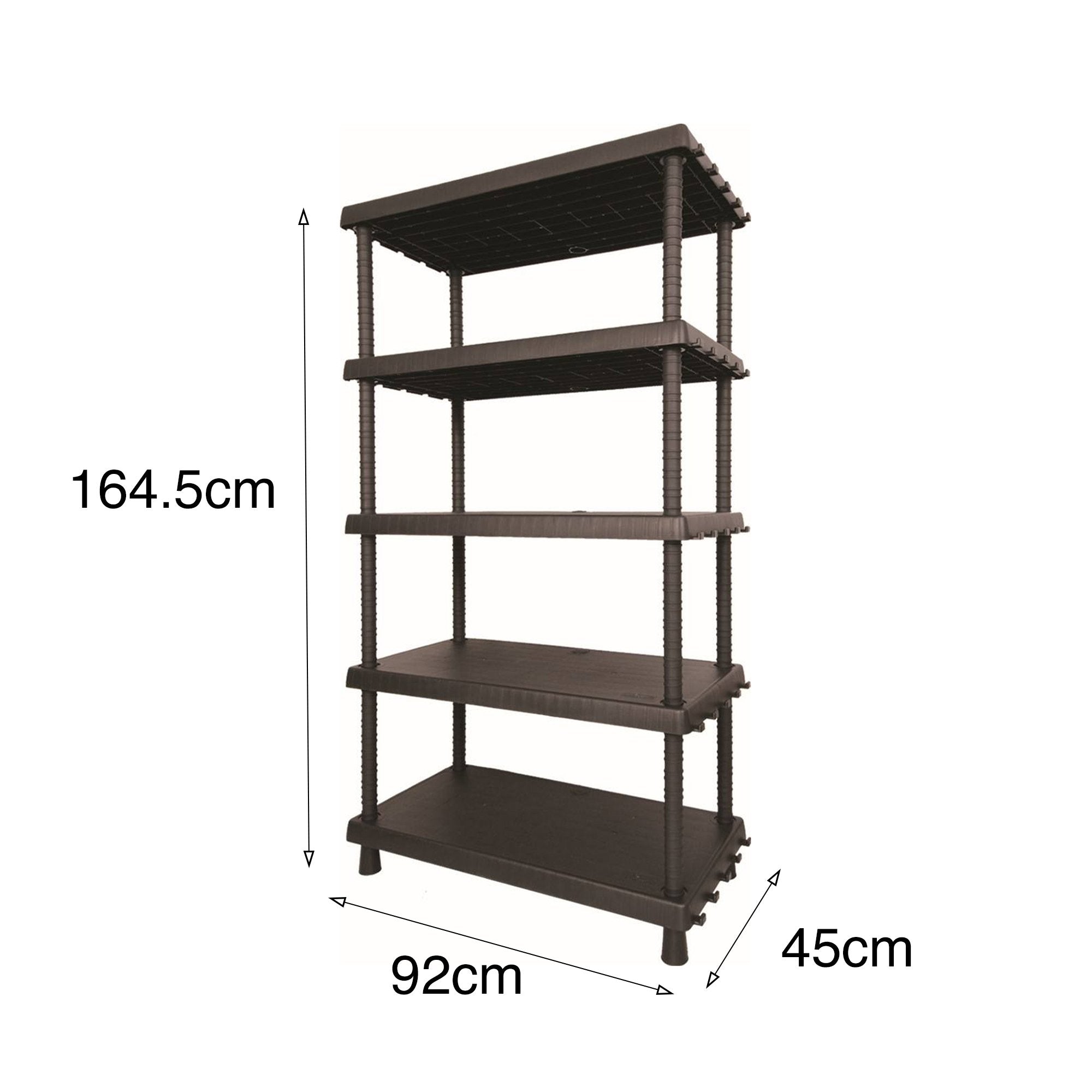 Scaffale a 4 ripiani in Goshenita, Scaffalatura multiuso per interno o esterno, 100% Made in Italy, cm 92x45h165, colore Antracite