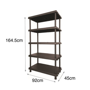 Scaffale a 4 ripiani in Goshenita, Scaffalatura multiuso per interno o esterno, 100% Made in Italy, cm 92x45h165, colore Antracite