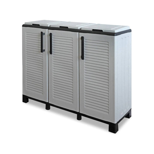 Contenitore per Rifiuti Apix, Pattumiera Capacità 330 (110 per Sacco) Made in Italy, 102x37x90h cm Grigio Chiaro