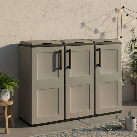 Contenitore per Rifiuti Arko, Pattumiera Capacità 330 (110 per Sacco) Made in Italy, 102x37x84h cm Grigio