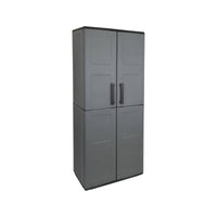 Armadio portascope da esterno o Arabel, Mobile a 2 ante e 3 ripiani regolabili in polipropilene, 100% Made in Italy, cm 68x37h163, colore Grigio