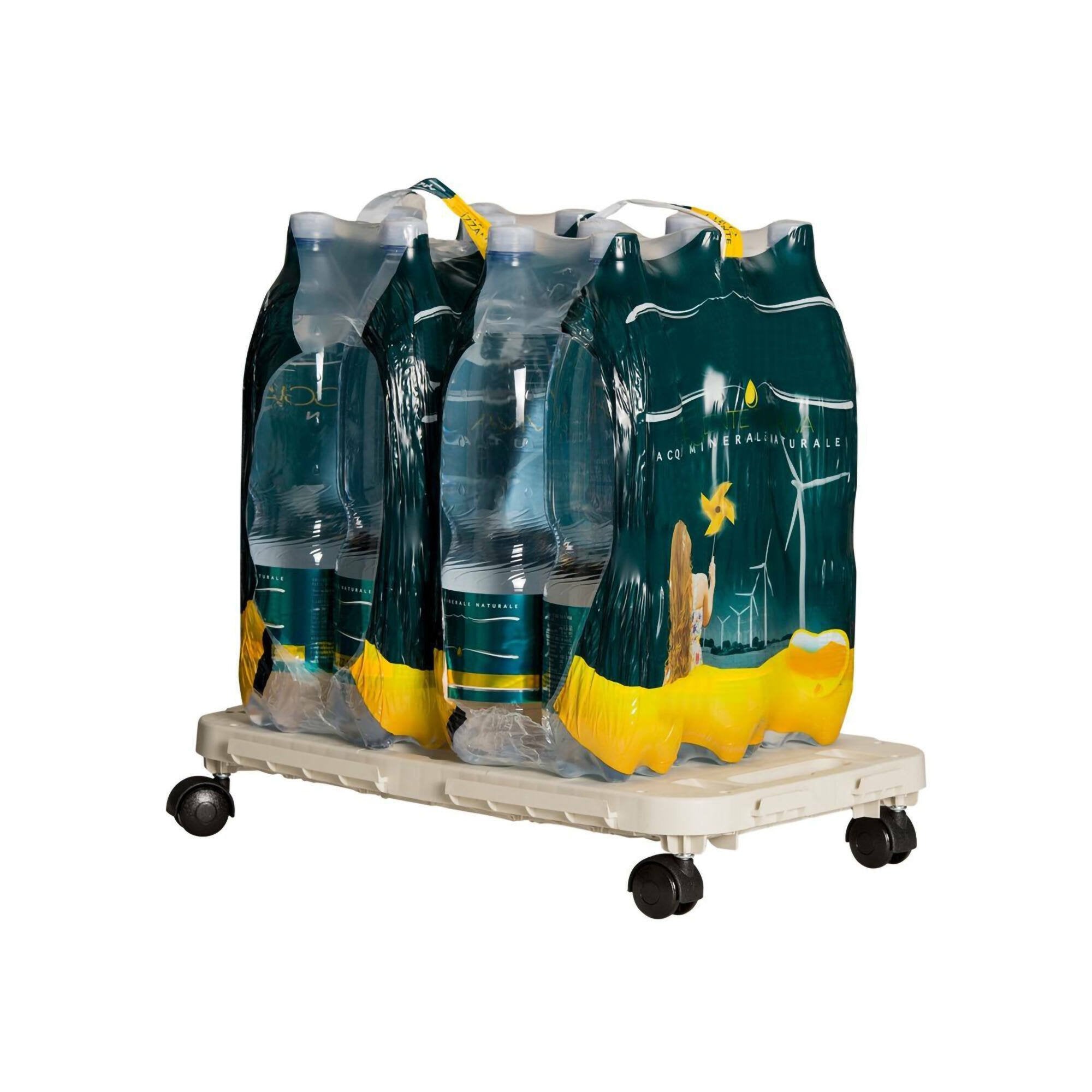 Pedana con ruote in Tbilisi, 100% Made in Italy, cm 48x29h8, colore Beige