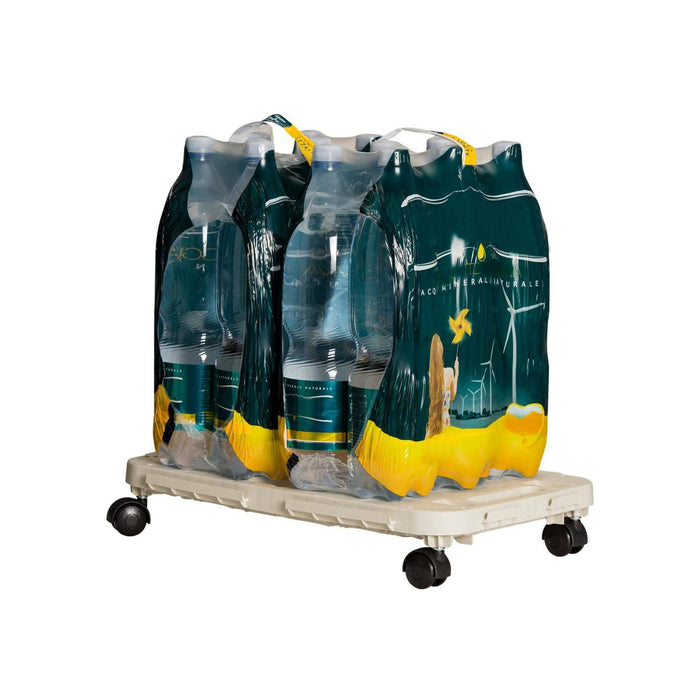 Pedana con ruote in Tbilisi, 100% Made in Italy, cm 48x29h8, colore Beige