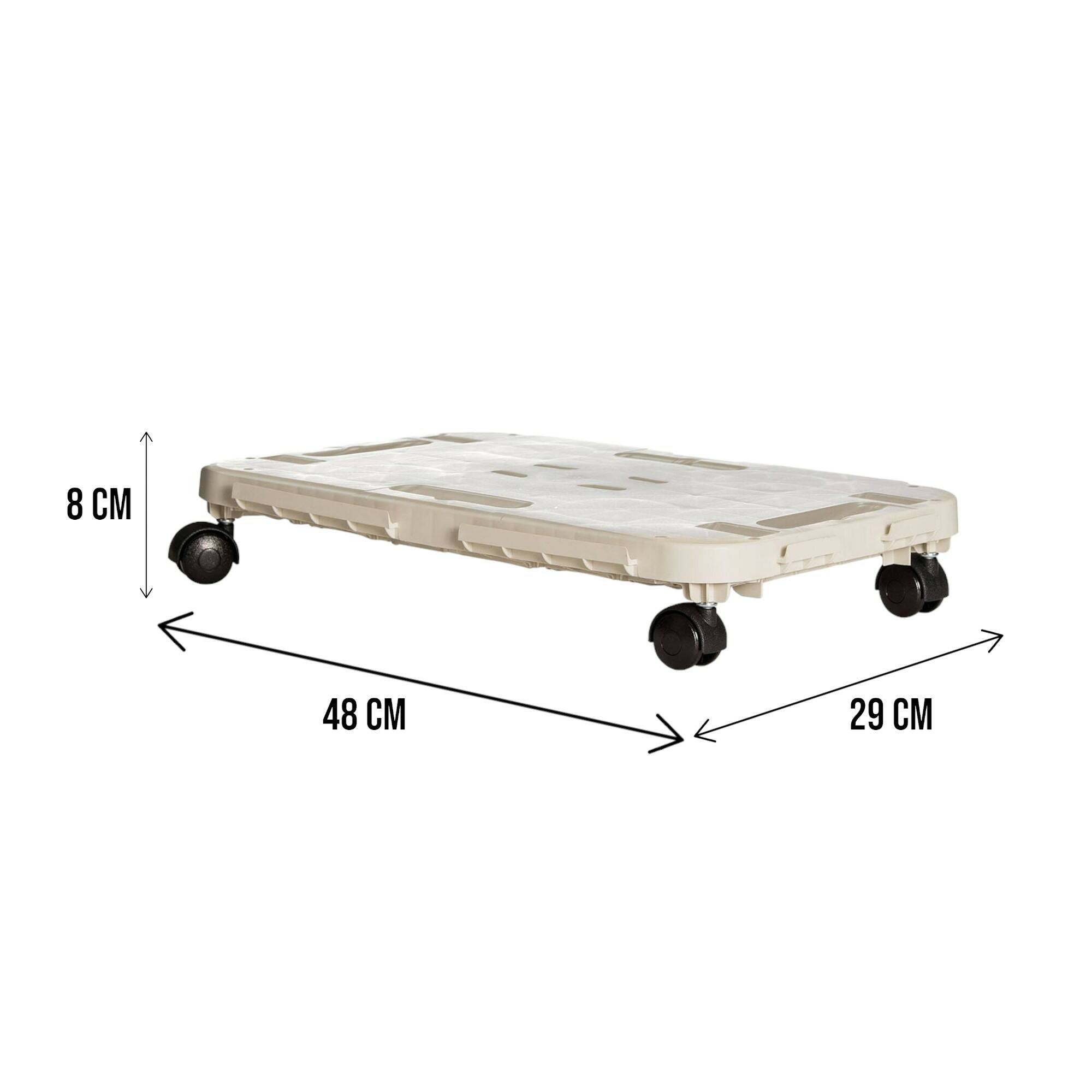 Pedana con ruote in Tbilisi, 100% Made in Italy, cm 48x29h8, colore Beige