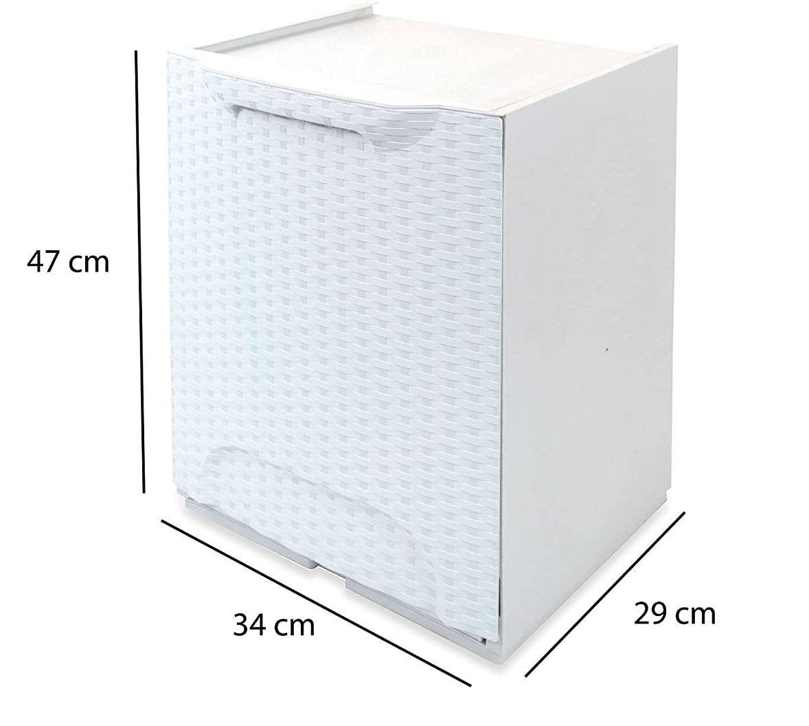 Cassetto portatutto in polipropilene effetto Nakri, Box contenitore componibile multiuso, 100% Made in Italy, cm 34x29h47, colore Grigio chiaro