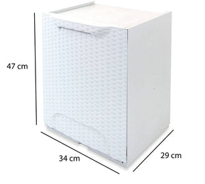 Cassetto portatutto in polipropilene effetto Nakri, Box contenitore componibile multiuso, 100% Made in Italy, cm 34x29h47, colore Grigio chiaro