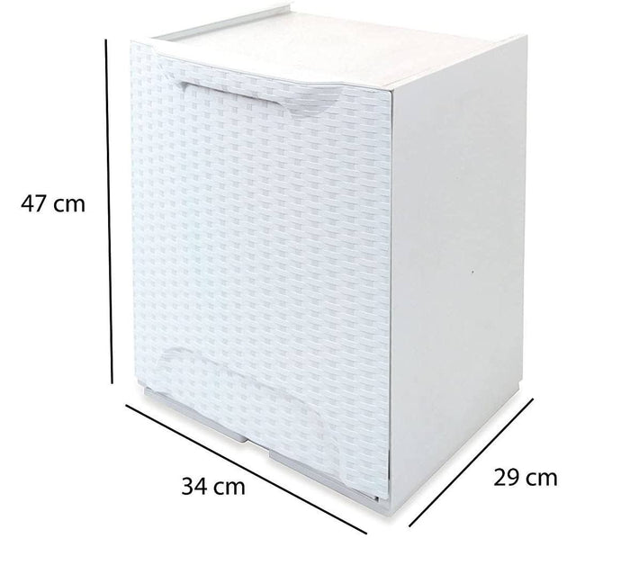 Cassetto portatutto in polipropilene effetto Nakri, Box contenitore componibile multiuso, 100% Made in Italy, cm 34x29h47, colore Grigio chiaro