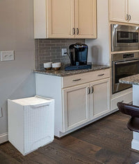 Cassetto portatutto in polipropilene effetto Nakri, Box contenitore componibile multiuso, 100% Made in Italy, cm 34x29h47, colore Grigio chiaro