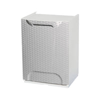 Cassetto portatutto in polipropilene effetto Nakri, Box contenitore componibile multiuso, 100% Made in Italy, cm 34x29h47, colore Grigio chiaro