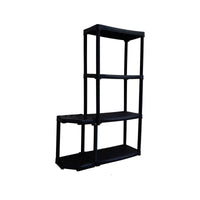 Scaffale ad angolo reversibile con portascope in Blanca, Scaffalatura per interno o esterno, 100% Made in Italy, cm 90x30h133, colore Antracite