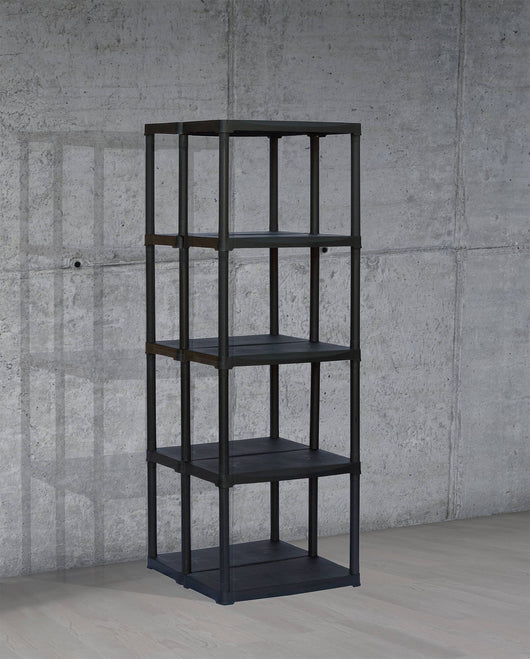 Scaffale a 3 ripiani con doppia capienza in Aurelian, Scaffalatura per interno o esterno, 100% Made in Italy, cm 60x59h176, colore Antracite