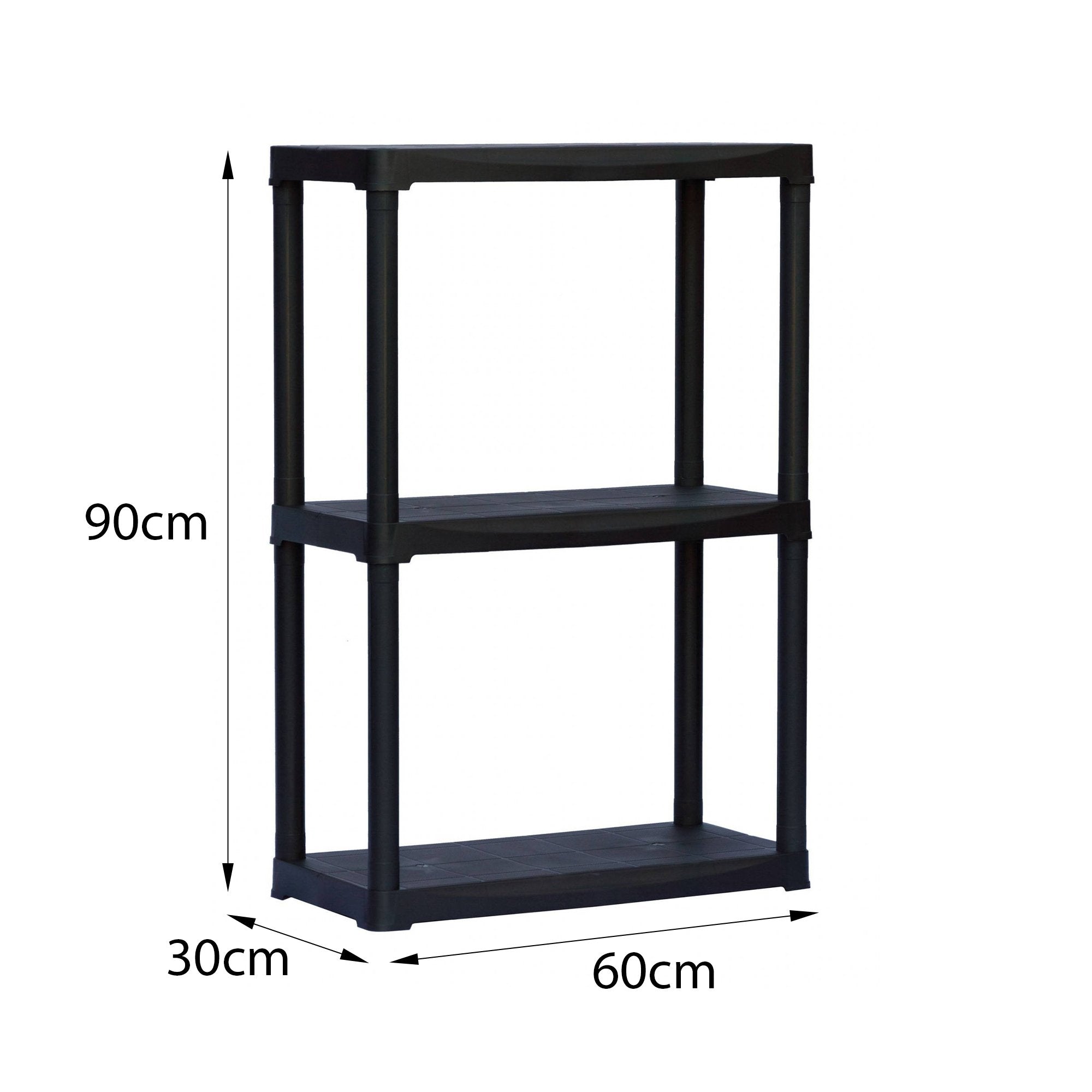 Scaffale multiuso a 1 ripiano in Edmonda, Scaffalatura per interno o esterno, 100% Made in Italy, cm 60x30h90, colore Antracite