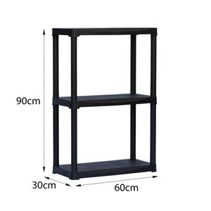 Scaffale multiuso a 1 ripiano in Edmonda, Scaffalatura per interno o esterno, 100% Made in Italy, cm 60x30h90, colore Antracite