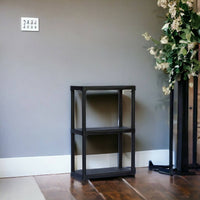 Scaffale multiuso a 1 ripiano in Edmonda, Scaffalatura per interno o esterno, 100% Made in Italy, cm 60x30h90, colore Antracite