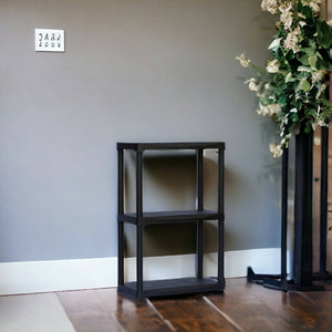 Scaffale multiuso a 1 ripiano in Edmonda, Scaffalatura per interno o esterno, 100% Made in Italy, cm 60x30h90, colore Antracite