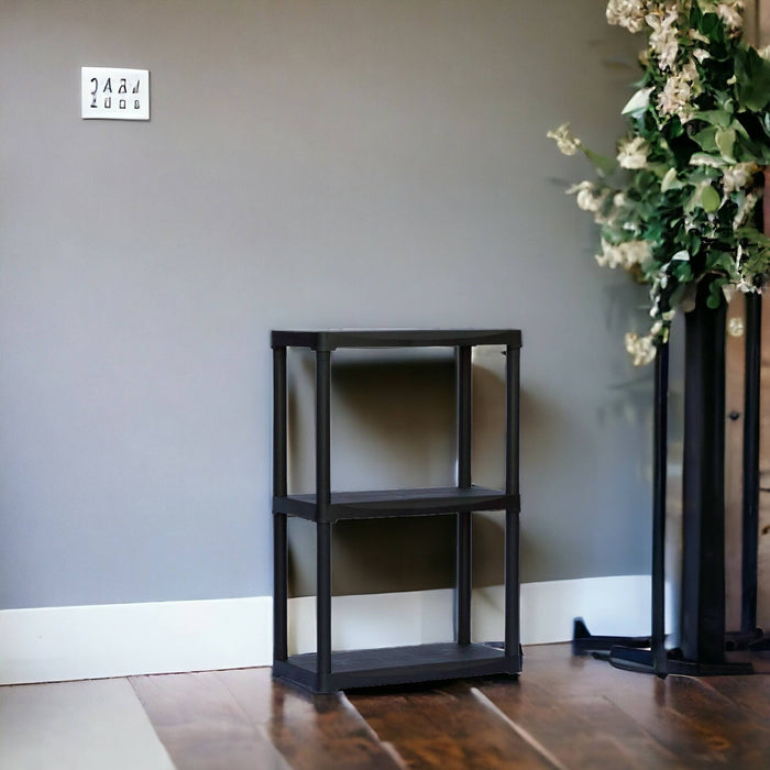 Scaffale multiuso a 1 ripiano in Edmonda, Scaffalatura per interno o esterno, 100% Made in Italy, cm 60x30h90, colore Antracite