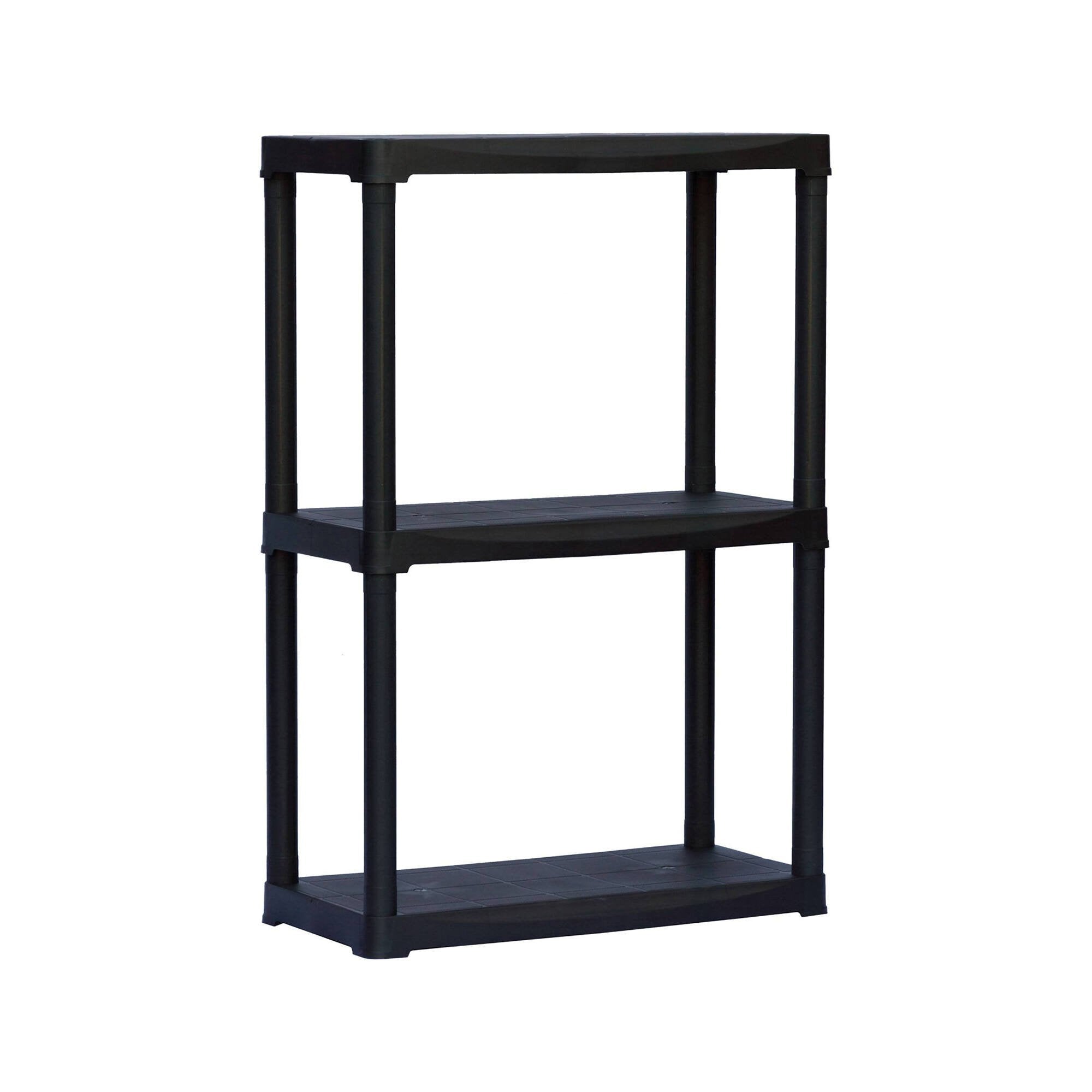 Scaffale multiuso a 1 ripiano in Edmonda, Scaffalatura per interno o esterno, 100% Made in Italy, cm 60x30h90, colore Antracite