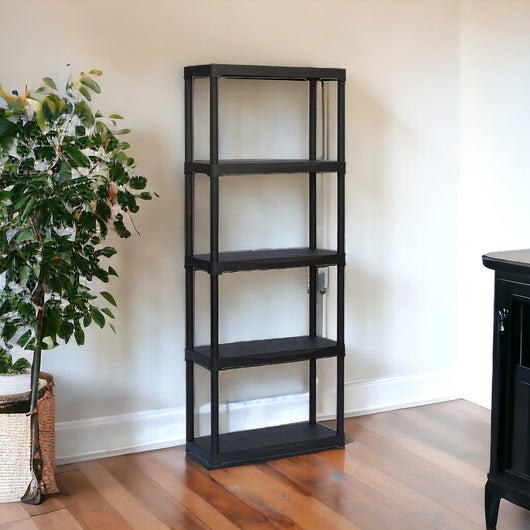 Scaffale a 3 ripiani in Aurelian, Scaffalatura multiuso per interno o esterno, 100% Made in Italy, cm 70x30h176, colore Antracite