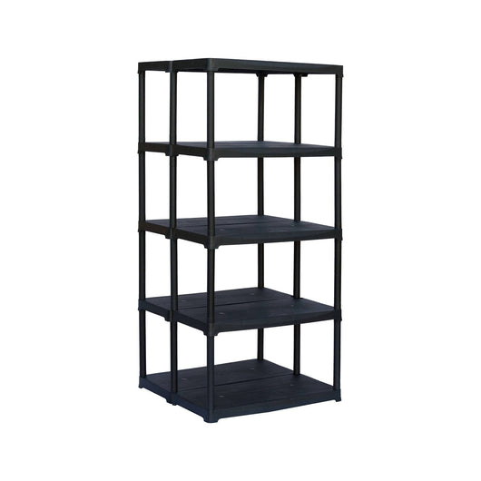 Scaffale a 3 ripiani con doppia capienza in Aurelian, Scaffalatura per interno o esterno, 100% Made in Italy, cm 80x78h176, colore Antracite