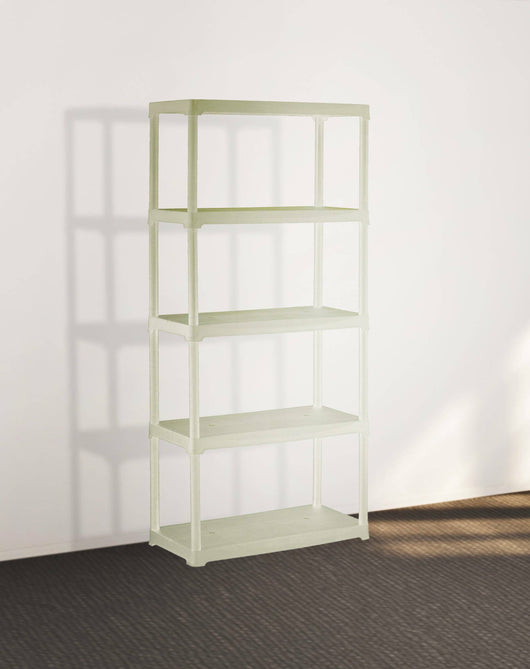 Scaffale a 3 ripiani in Gelsomina, Scaffalatura multiuso per interno o esterno, 100% Made in Italy, cm 80x40h176, colore Grigio chiaro