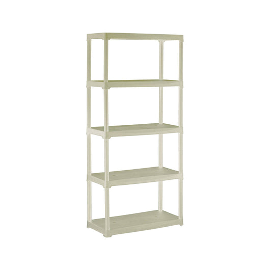 Scaffale a 3 ripiani in Gelsomina, Scaffalatura multiuso per interno o esterno, 100% Made in Italy, cm 80x40h176, colore Grigio chiaro