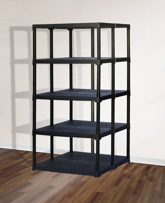 Scaffale a 3 ripiani con doppia capienza in Aurelian, Scaffalatura per interno o esterno, 100% Made in Italy, cm 90x78h176, colore Antracite