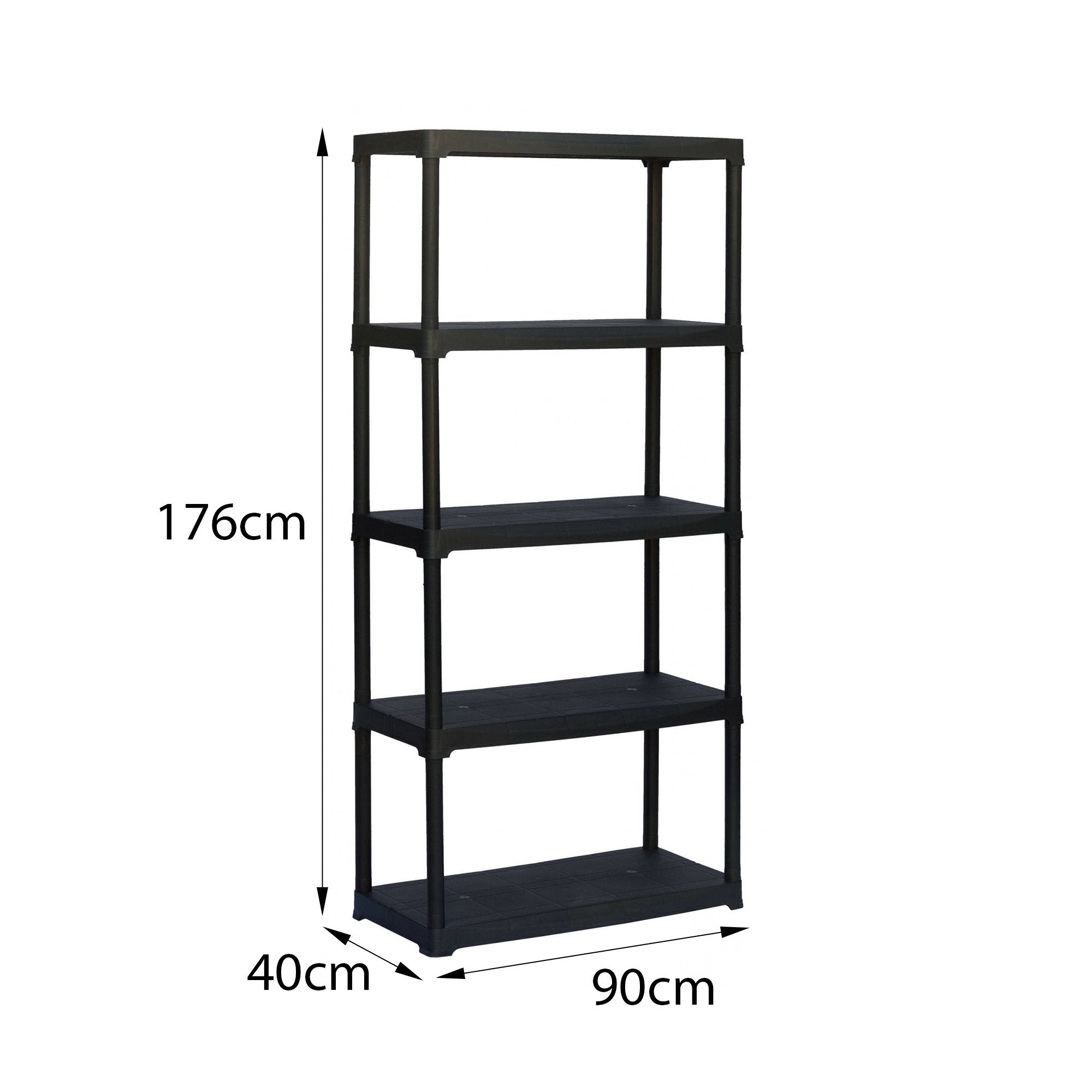 Scaffale a 3 ripiani in Aurelian, Scaffalatura multiuso per interno o esterno, 100% Made in Italy, cm 90x40h176, colore Antracite