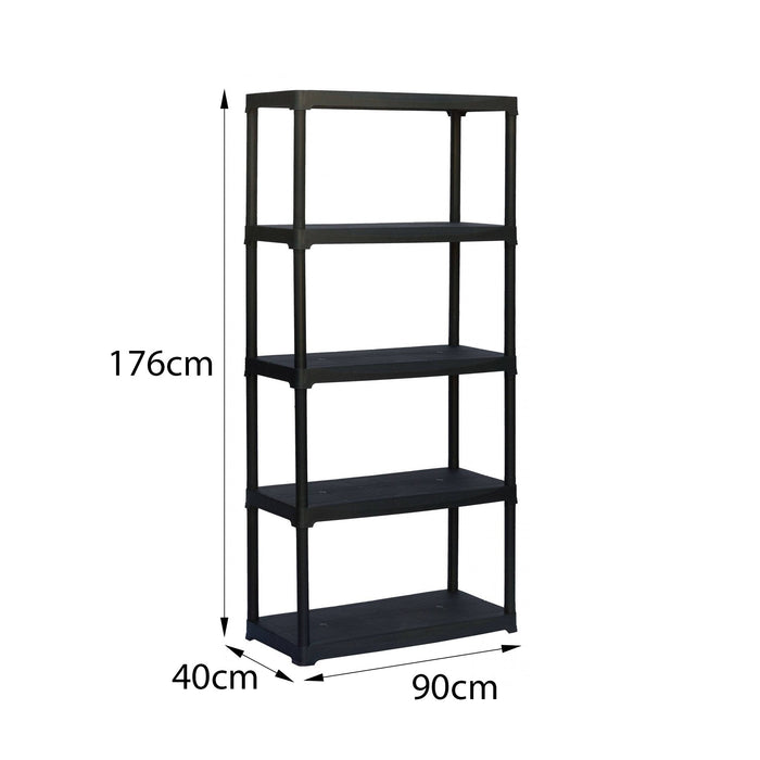 Scaffale a 3 ripiani in Aurelian, Scaffalatura multiuso per interno o esterno, 100% Made in Italy, cm 90x40h176, colore Antracite