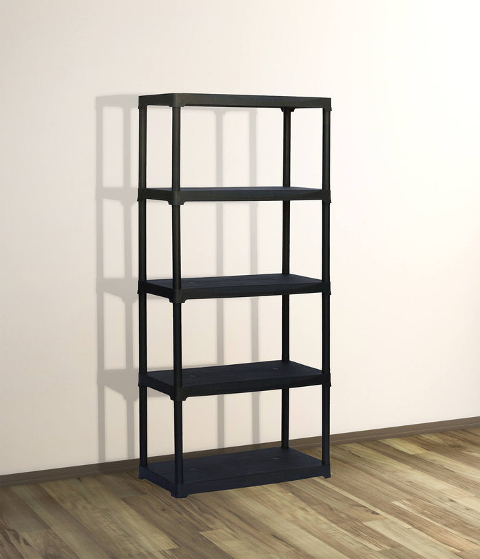 Scaffale a 3 ripiani in Aurelian, Scaffalatura multiuso per interno o esterno, 100% Made in Italy, cm 90x40h176, colore Antracite