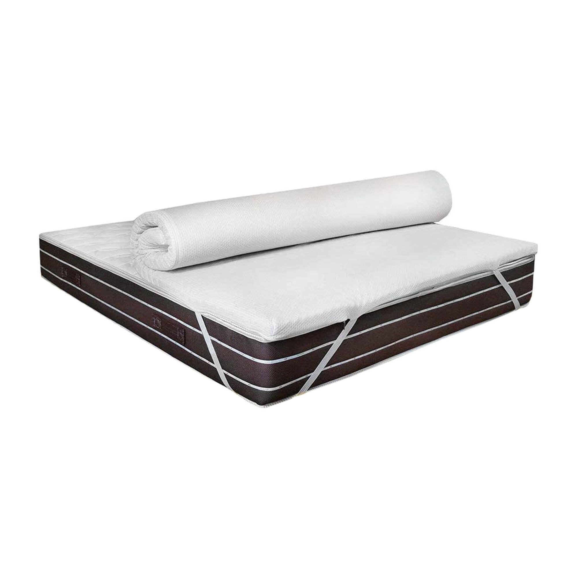 Marathon, Topper Matrimoniale Sfoderabile Made in Italy, 200x140x5h cm Bianco