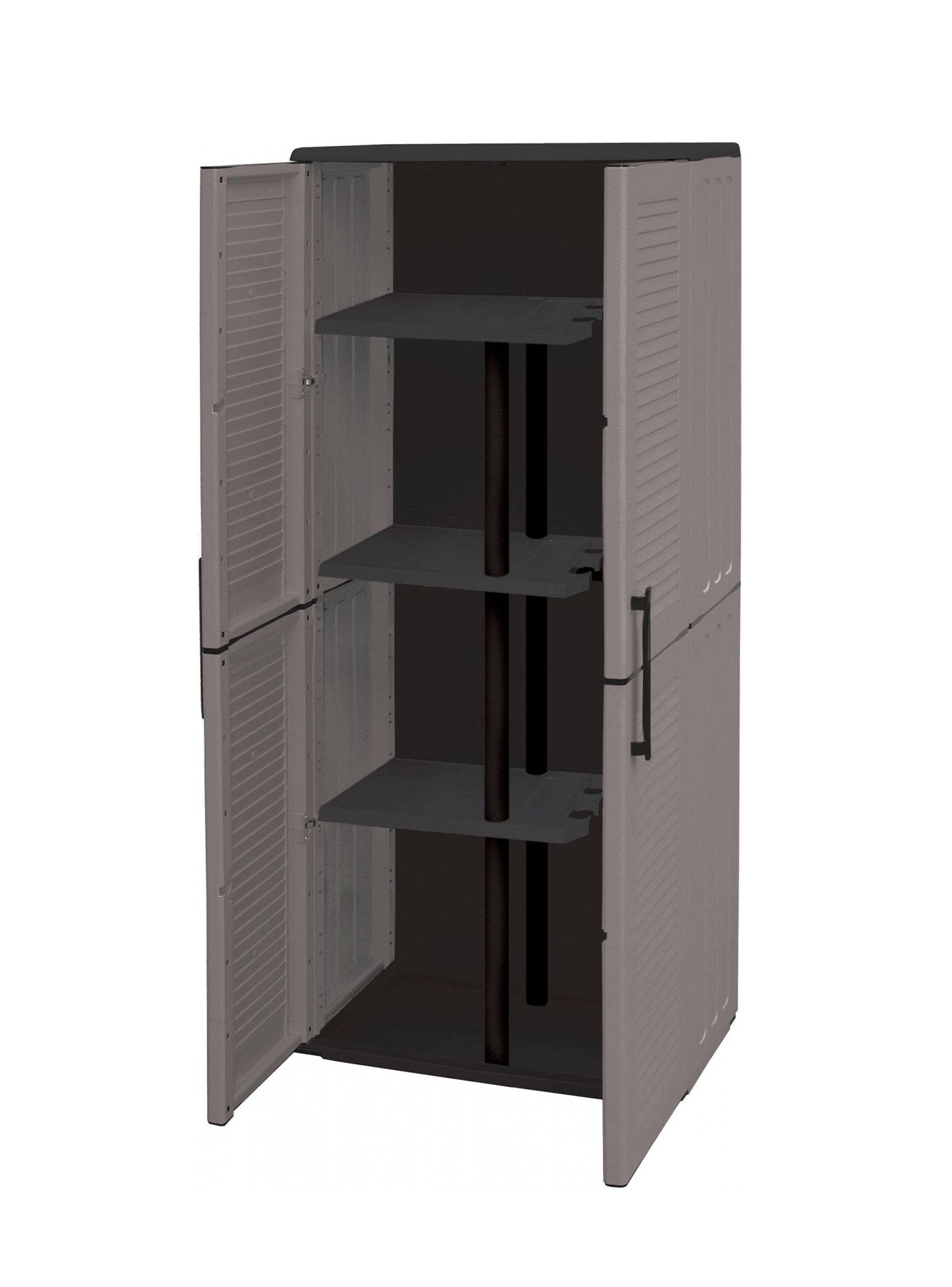 Mobile da Giardino Arabel, Armadio da Esterno 3 Ripiani Made in Italy, 37x68x163h cm Grigio