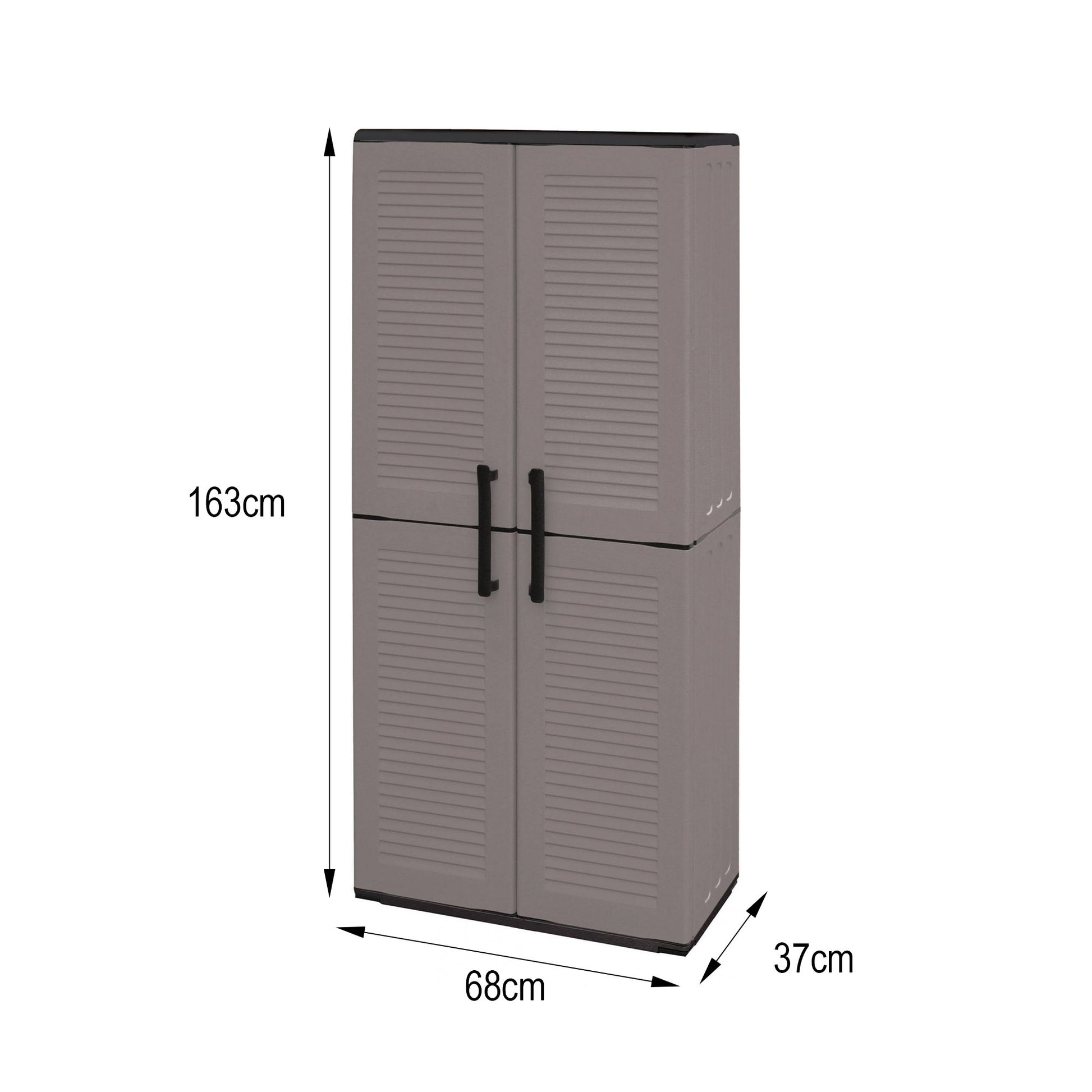 Mobile da Giardino Arabel, Armadio da Esterno 3 Ripiani Made in Italy, 37x68x163h cm Grigio