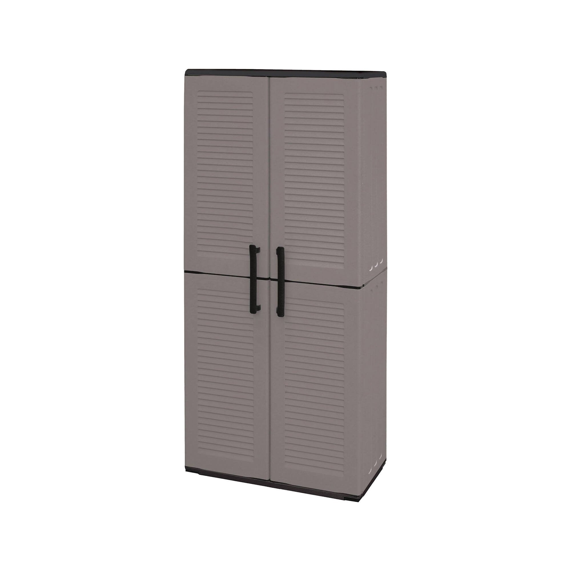 Mobile da Giardino Arabel, Armadio da Esterno 3 Ripiani Made in Italy, 37x68x163h cm Grigio