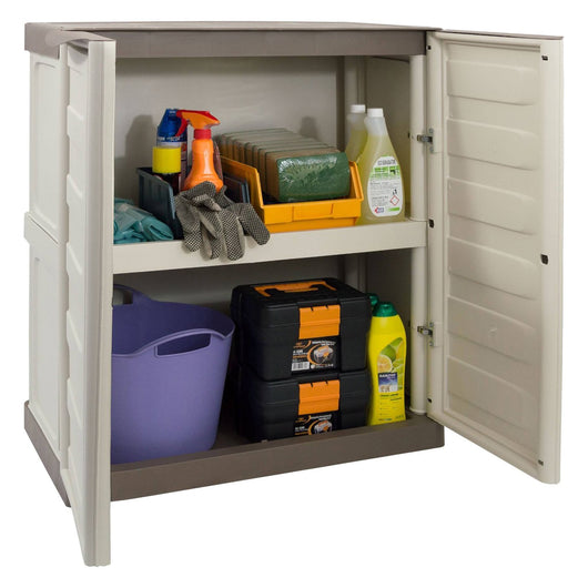 Mobile da Giardino Acira, Armadio da Esterno un Ripiano Made in Italy, 70x39x85.5h cm Beige