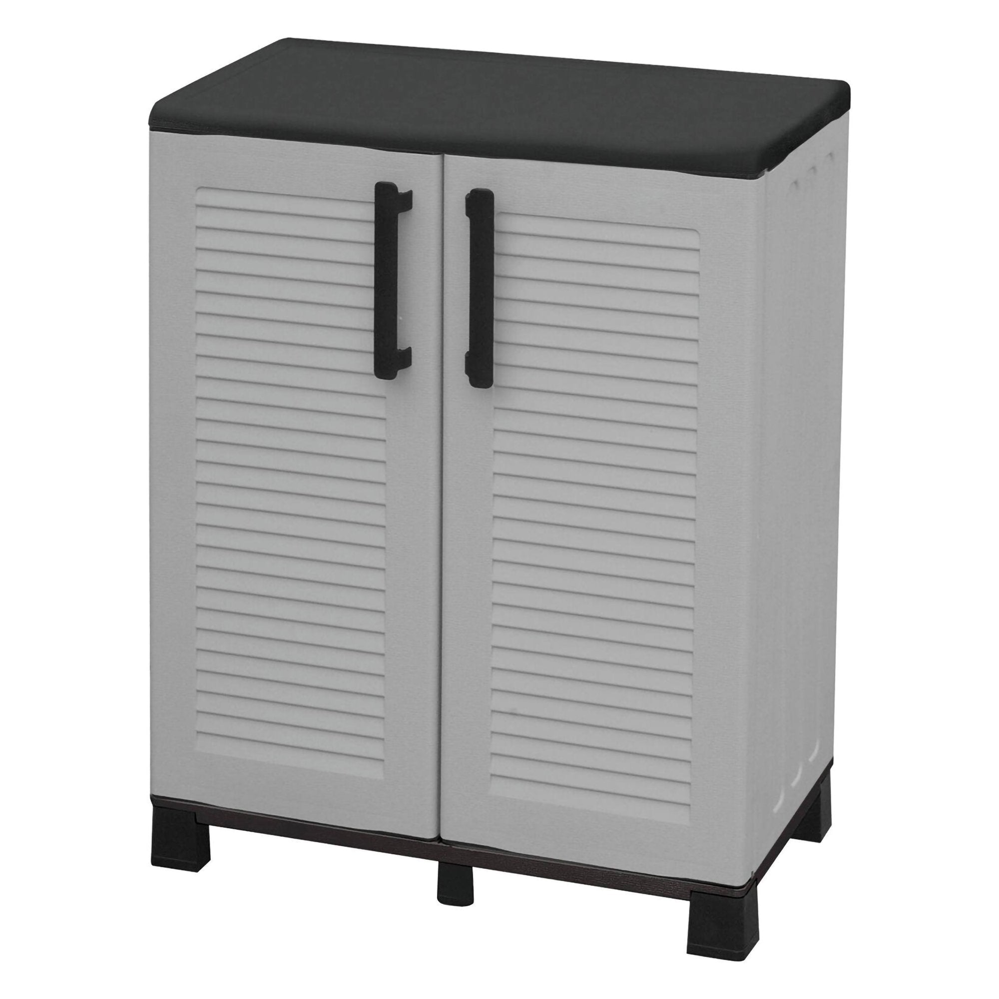 Mobile da Giardino Anthony, Armadio da Esterno un Ripiano Made in Italy, 68x37x90h cm Grigio Chiaro