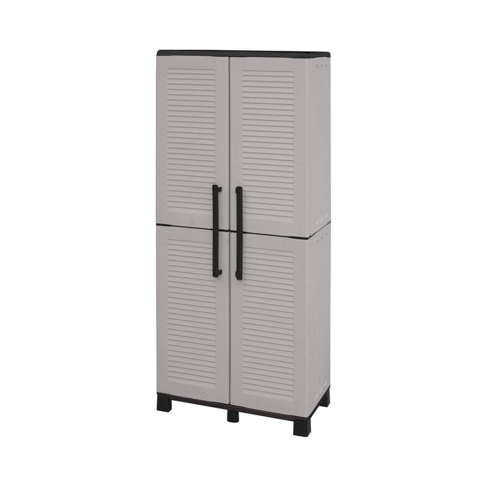 Mobile da Giardino Ash, Armadio da Esterno 3 Ripiani, 68x37x169h cm Grigio Chiaro