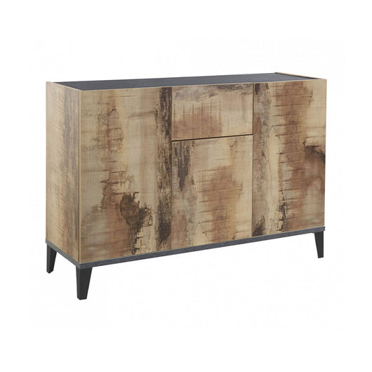 Credenza moderna a 3 ante e 1 Albatross, Made in Italy, Madia da cucina rialzata, Buffet di design da soggiorno, Cm 120x40h82, Ardesia e Acero