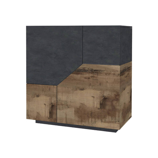 Credenza moderna a 2 ante Arbal, Made in Italy, Madia da ingresso, Buffet di design da soggiorno, Cm 100x43h106, Ardesia e Acero