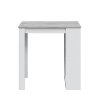 Tavolo fisso Andreoli, Tavolo alto da cucina, Penisola con 3 ripiani, Bancone ausiliare, Bancone ausiliare, cm 103x50h105, Bianco e Cemento