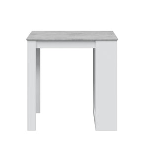 Tavolo fisso Andreoli, Tavolo alto da cucina, Penisola con 3 ripiani, Bancone ausiliare, Bancone ausiliare, cm 103x50h105, Bianco e Cemento