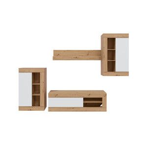 Parete Attrezzata 6 Ripiani, 150x41.5x47.5h cm Marrone Rovere