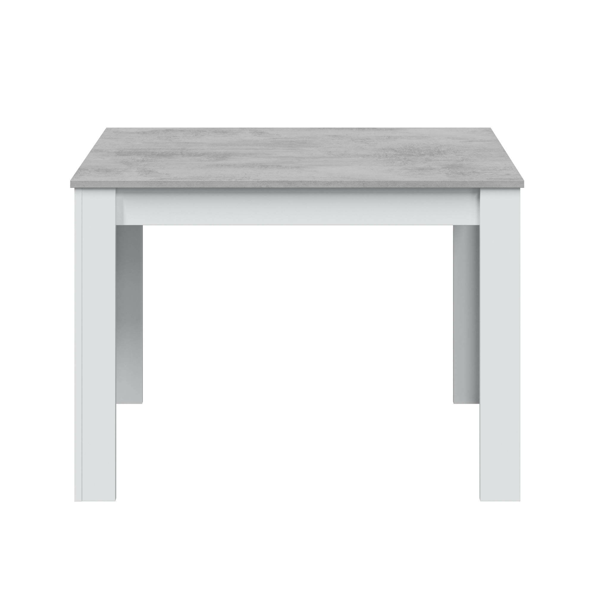 Tavolo fisso Anat, Tavolo per sala pranzo, Tavolo consolle moderno per salotto o cucina, cm 109x67x78, Bianco e Cemento