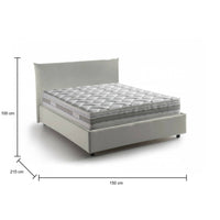 Letto piazza e mezza Arpaise, Letto contenitore con rivestimento in tessuto, 100% Made in Italy, Apertura frontale, con materasso Cm 120x190 incluso, Beige